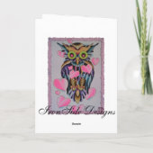 Eule Feiertagskarte (Rückseite)