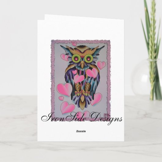 Eule Feiertagskarte (Rückseite)