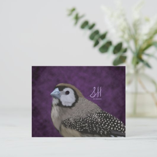 Eule Finch Postkarte (Stehend Vorderseite)