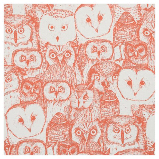 Eule flammorange stoff (Muster)