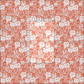 Eule flammorange stoff (Kachel)