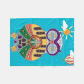 Eule Fleecedecke (Vorderseite (Horizontal))