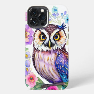 Eule Florale Kunst Wasserfarbe iPhone 13 Pro Max Hülle