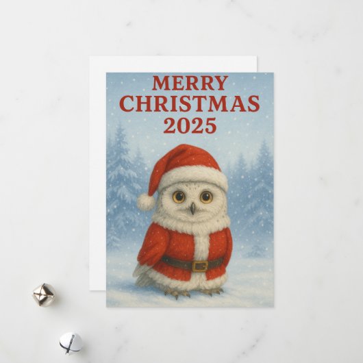 Eule Frohe Weihnachten  (Vorderseite/Rückseite Beispiel)