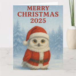 Eule Frohe Weihnachten Karte