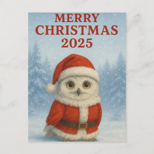 Eule Frohe Weihnachten Postkarte