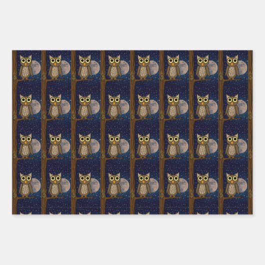 Eule Geschenkpapier Set (Vorderseite 2)