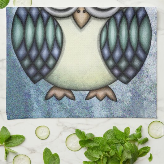 Eule Geschirrtuch (Gefaltet)