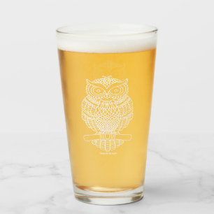Eule - Glasbecher (weiß) Glas