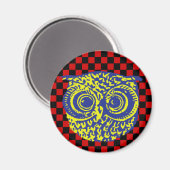 Eule-Grafik . Vogel Magnet (Vorderseite/Rückseite)