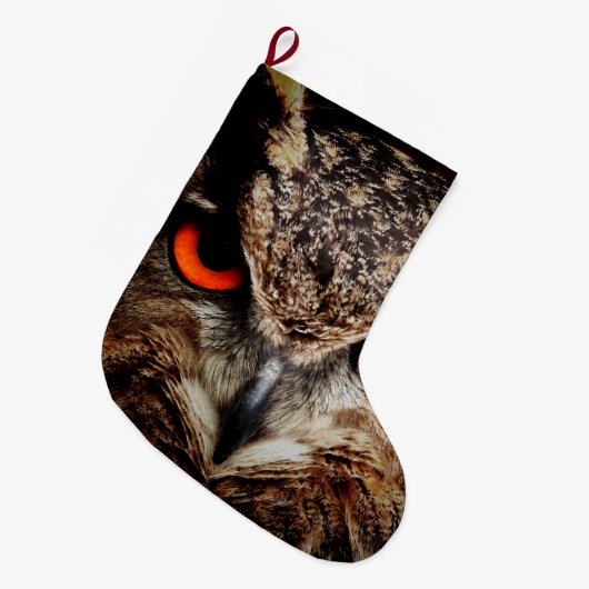 Eule Großer Weihnachtsstrumpf (Vorderansicht (hängend))