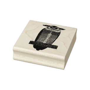 Eule Gummistempel