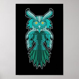 Eule Haida Uhu Mythologie Indianer Krieger Kunst Poster