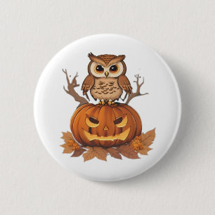 Eule Halloween Button