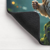 Eule hält Cocktail in einem mystischen Wald Mousepad (Ecke)