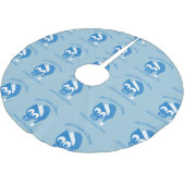 Eule hat ein blaues Weihnachten ohne euch Polyester Weihnachtsbaumdecke (Schrägansicht)