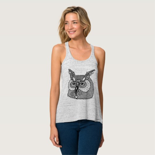 Eule HauptZendoodle Tank Top (Vorderseite Vollansicht)
