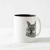 Eule HauptZendoodle Zweifarbige Tasse (VorderseiteRechts)