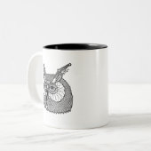 Eule HauptZendoodle Zweifarbige Tasse (Vorderseite Links)