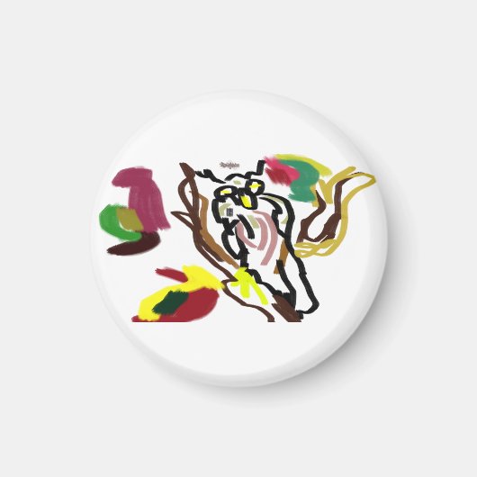 Eule Herbstöl Magnet (Vorne)