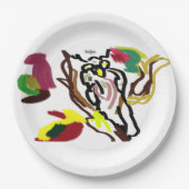 Eule Herbstöl Pappteller (Vorderseite)