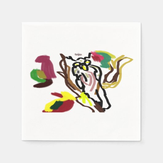 Eule Herbstöl Serviette (Vorderseite)