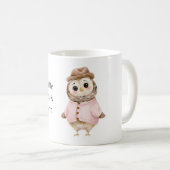 Eule Hut Rosa Pullover Gemütlich & Warm Kaffeetasse (VorderseiteRechts)