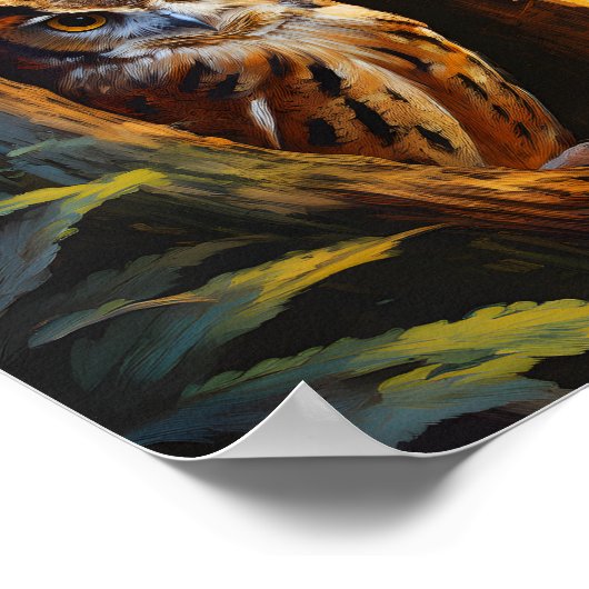 Eule im Baum 3 Poster (Ecke)