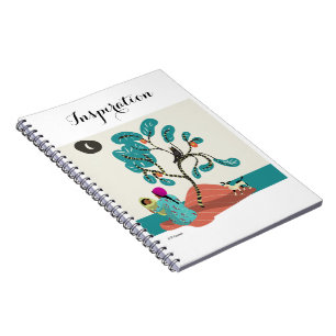 Eule im Baum, indische Mutter mit Baby u. Hund Notizblock