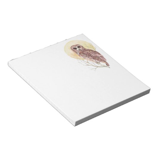 Eule im Baum mit dem Mondwasservogel, Tier Notizblock (angewinkelt)