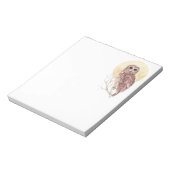 Eule im Baum mit dem Mondwasservogel, Tier Notizblock (Rotiert)