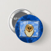 Eule im Blau Button (Vorne & Hinten)