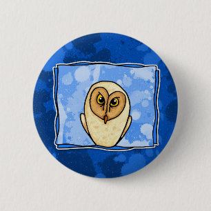Eule im Blau Button