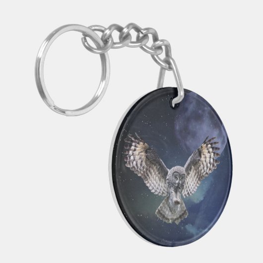 Eule im Flug Schlüsselanhänger (Vorderseite links)