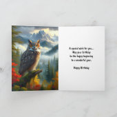 Eule im Herbst Mens Happy Birthday Karte (Innenseite)