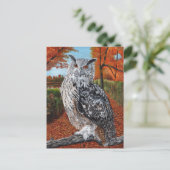 Eule im Herbstwald, Kunst Postkarte (Stehend Vorderseite)