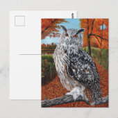 Eule im Herbstwald, Kunst Postkarte (Vorne/Hinten)