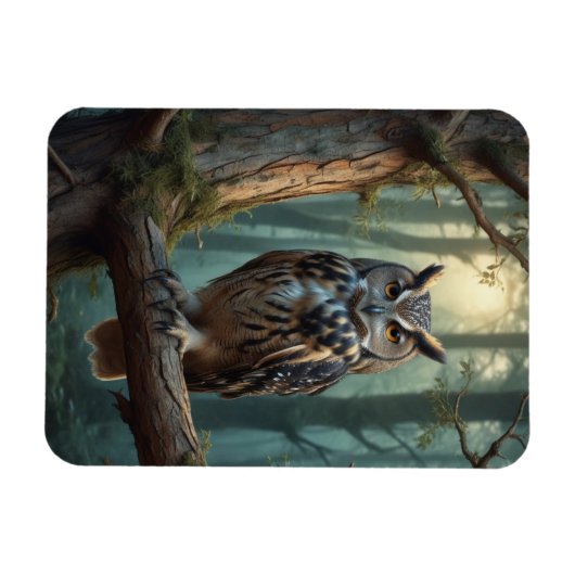 Eule im Magenwald Magnet (Horizontal)