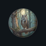 Eule im Magenwald Magnet<br><div class="desc">Dieser Knopf ist perfekt für Eulenliebhaber.</div>