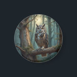 Eule im Magenwald Magnet<br><div class="desc">Dieser Knopf ist perfekt für Eulenliebhaber.</div>