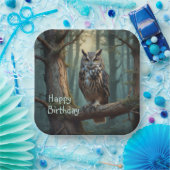 Eule im Magenwald Pappteller (Party)