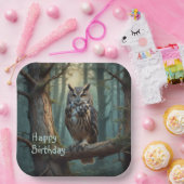 Eule im Magenwald Pappteller (Party)