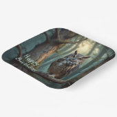 Eule im Magenwald Pappteller (Gewinkelt)