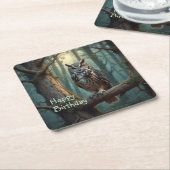 Eule im Magenwald Rechteckiger Pappuntersetzer (angewinkelt)