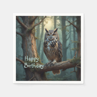 Eule im Magenwald Serviette