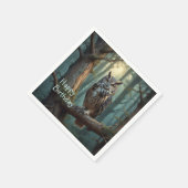 Eule im Magenwald Serviette (Ecke)
