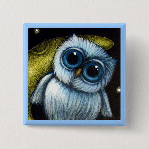 Eule im Mond fertigen Knopf besonders an Button