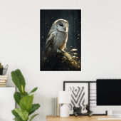Eule im Moody Forest Wandbild, Eule Botanisch Poster (Heimbüro)
