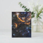 Eule im nächtlichen Himmel Postkarte (Stehend Vorderseite)