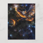 Eule im nächtlichen Himmel Postkarte (Vorderseite)